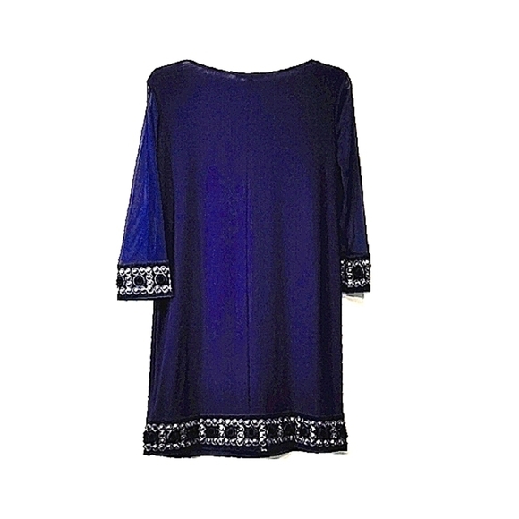 Tiana B. Evening shift dress Dark blue Size:4P - Picture 2 of 6
